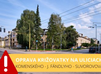 V Žiline začali s opravami križovatky na uliciach Komenského – Juraja Fándlyho – Suvorovova