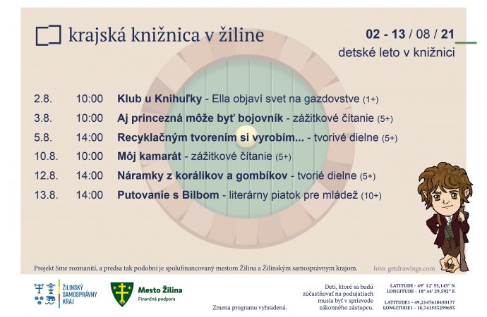 Krajská knižnica v Žiline: program na august I