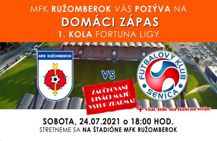 Pozývame vás na zápas MFK Ružomberok vs FK Senica