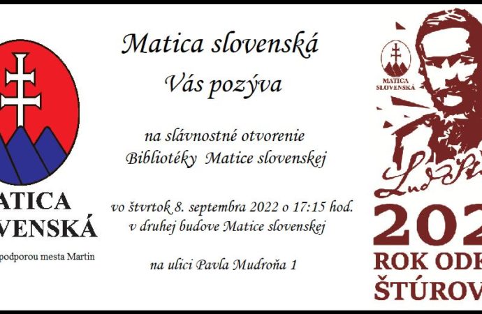 Otvorenie Bibliotéky Matice slovenskej